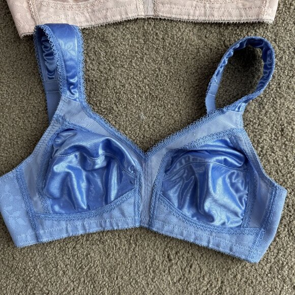 Vintage Playtex Underscore Bra Womens Satin Lingerie Soft Cup 36B Pink Blue - Picture 2 of 7